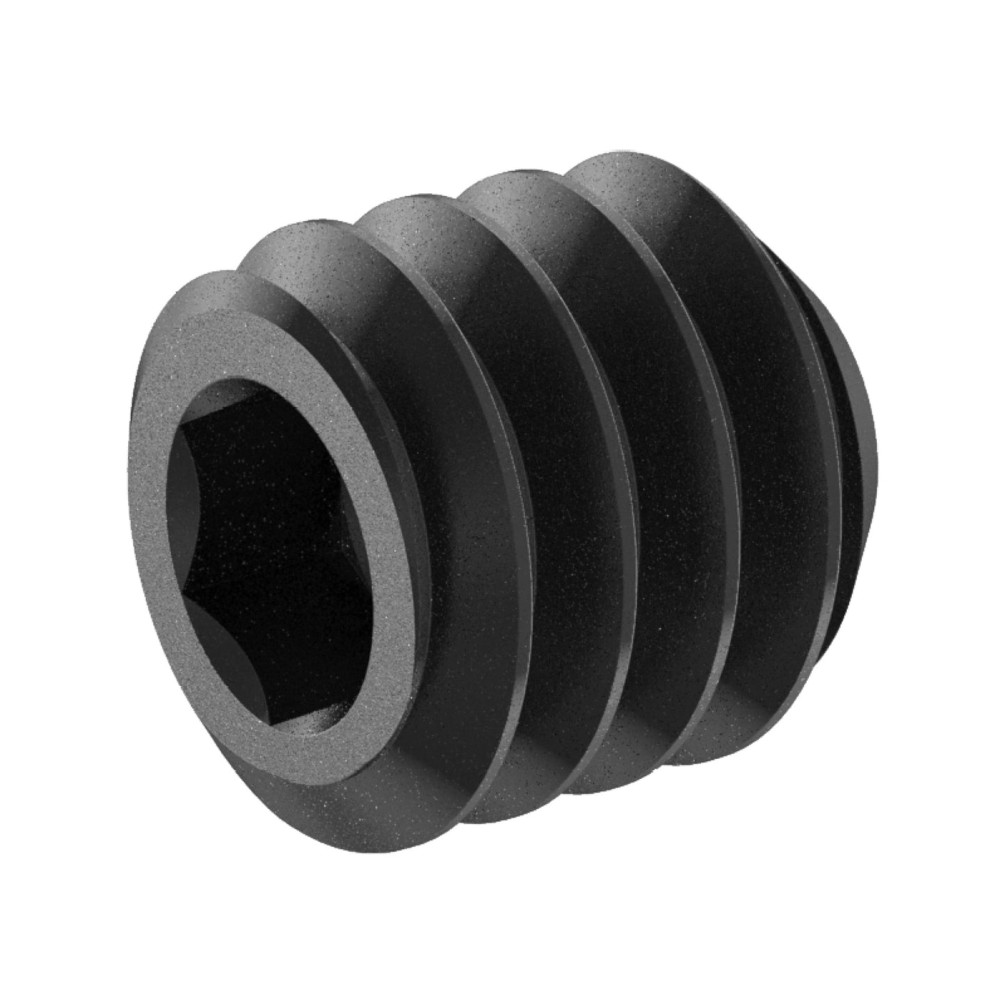 1/4-20 x 1/4 Lg, Standard Thread, Socket Set Screw, Cupped Point, Black Oxide Finish