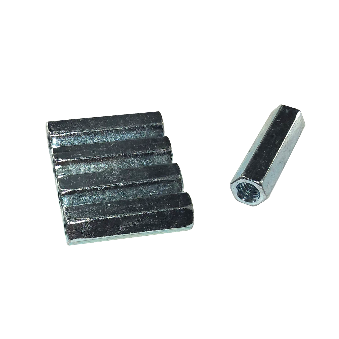 5 pc., 5/16-18 X 1 3/4" Long UNC Hex Coupling Nut, Zinc Plated, Coarse Thread