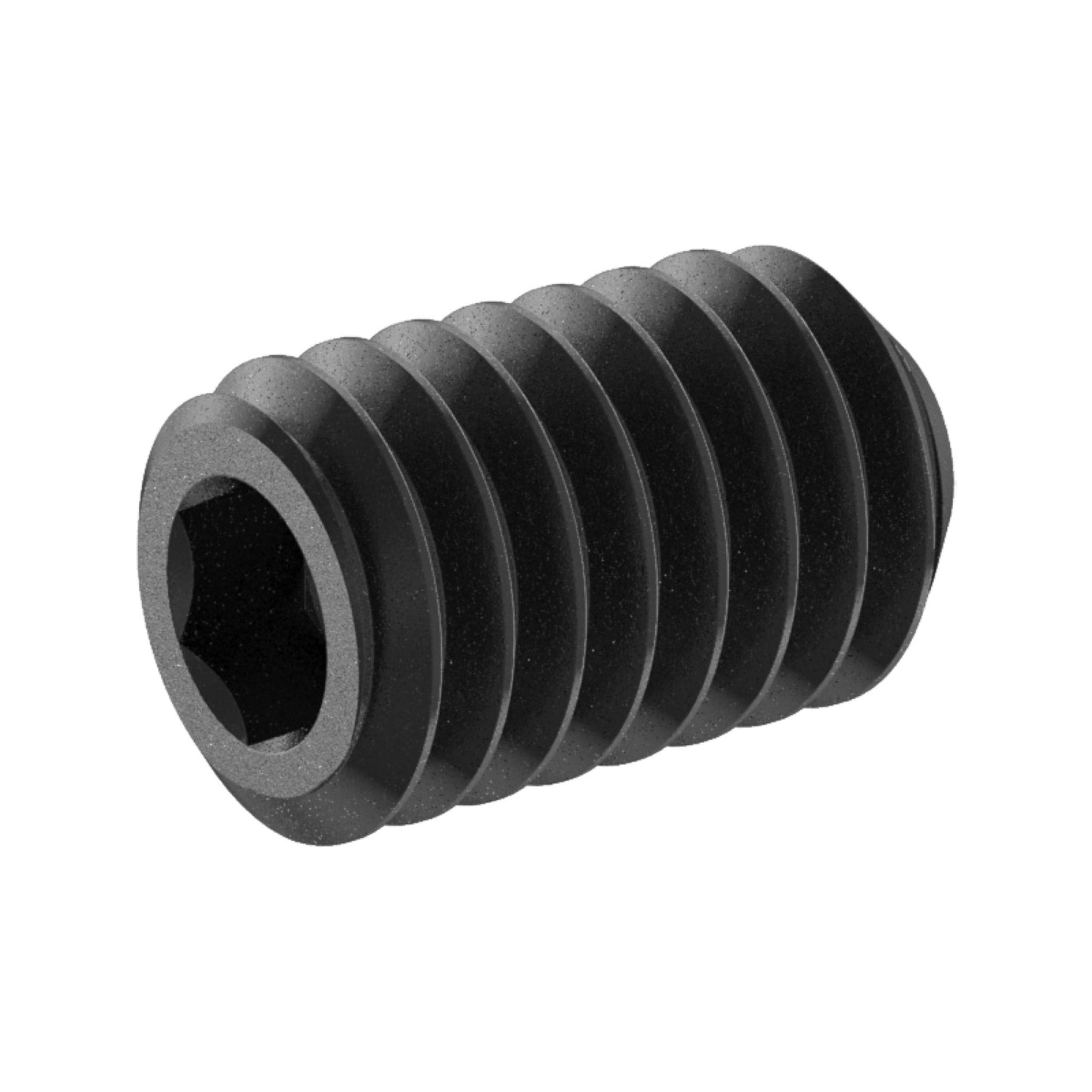 5/16-18 x 1/2 Lg, Standard Thread, Socket Set Screw, Cupped Point, Black Oxide Finish