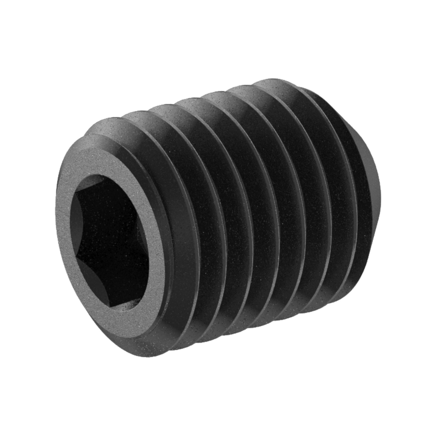 5/16-24 x 3/8 Lg, Fine Thread, Socket Set Screw, Cupped Point, Black Oxide Finish
