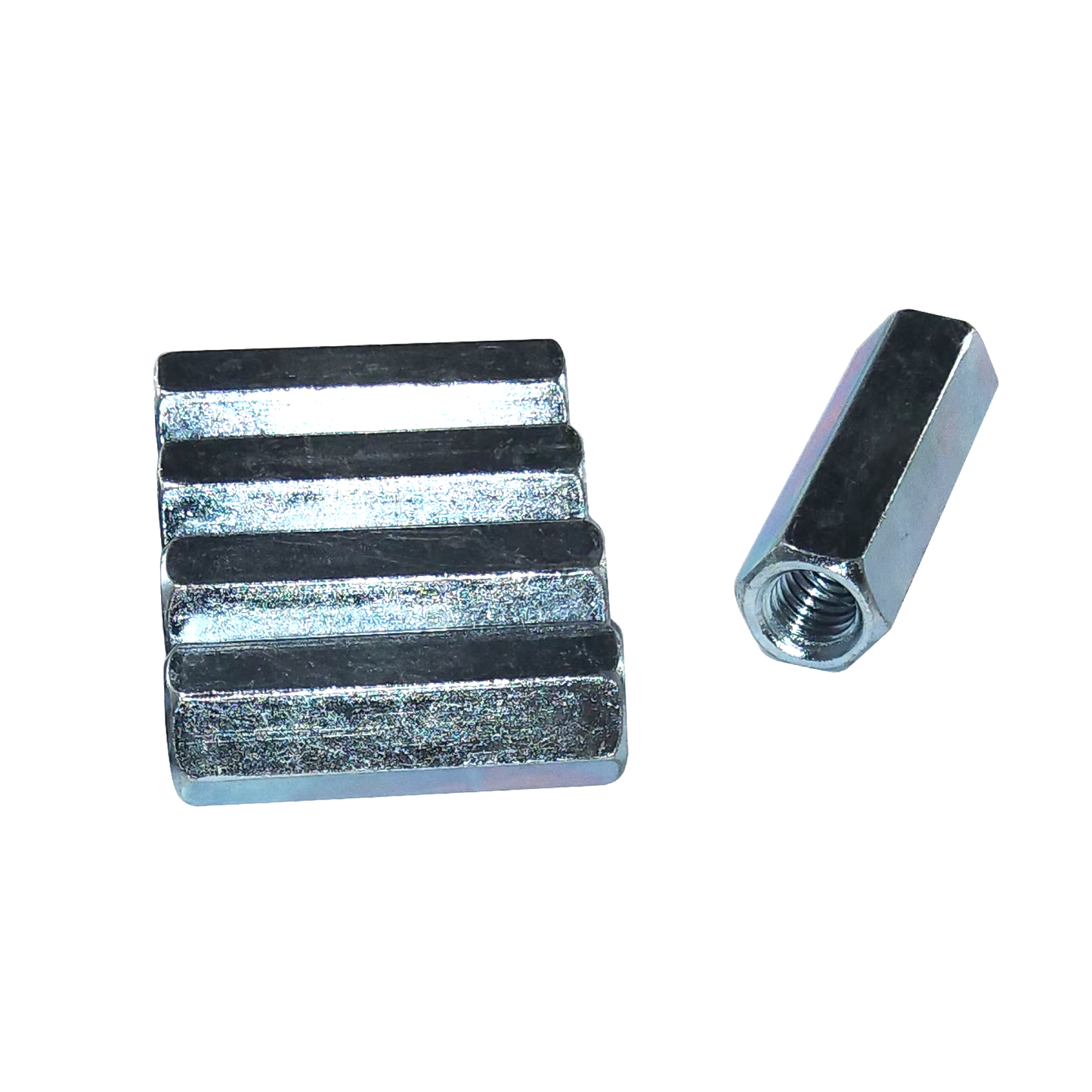 5 pc., 3/8-16 X 1 3/4" Long UNC Hex Coupling Nut, Zinc Plated, Coarse Thread
