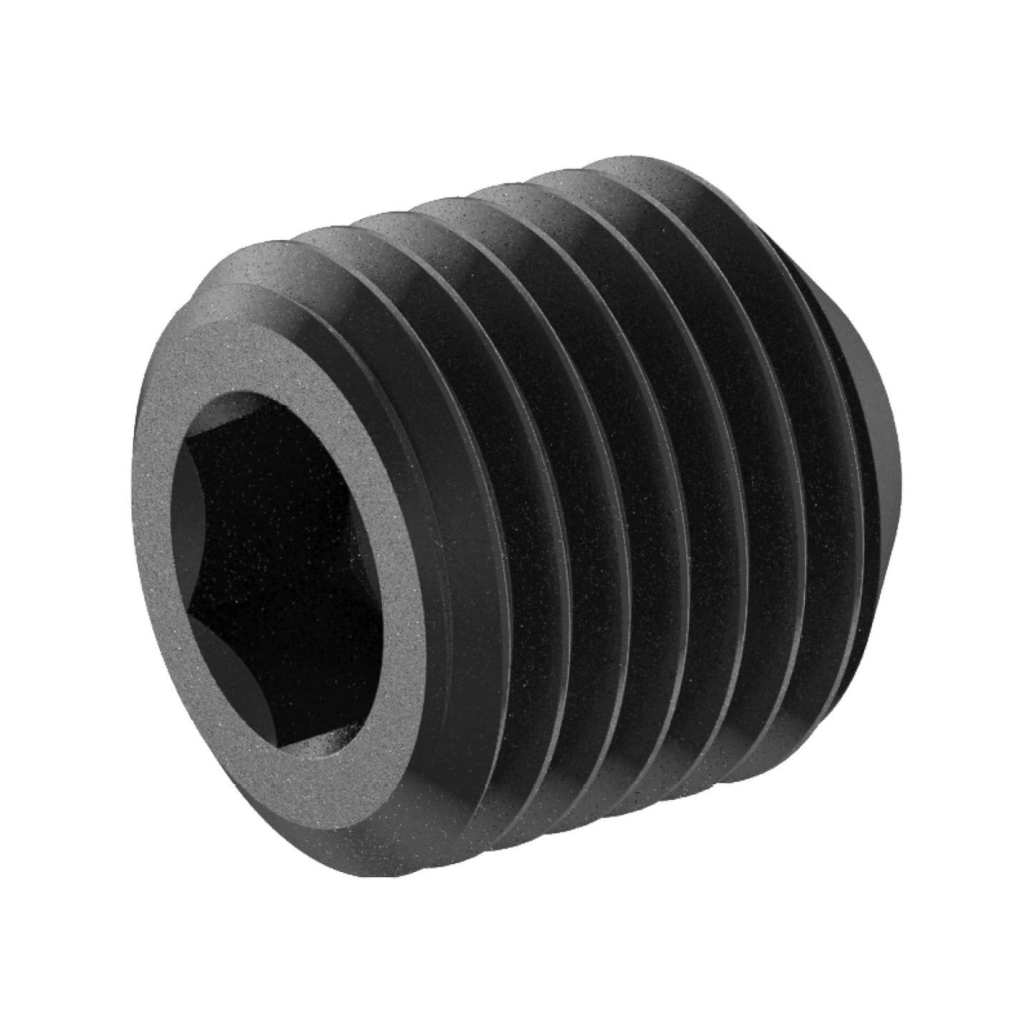 SAE 3/8-24 x 3/8 Lg, Fine Thread, Socket Set Screw, Cupped Point, Black Oxide Finish