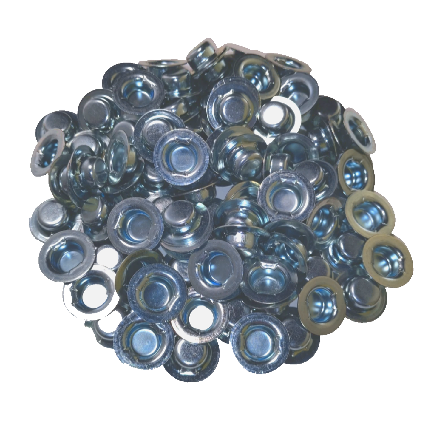 100 pc, 1/2 in Push on Pushnut pal, Axle Cap, Wheel Retainer, Zinc Mech Finish