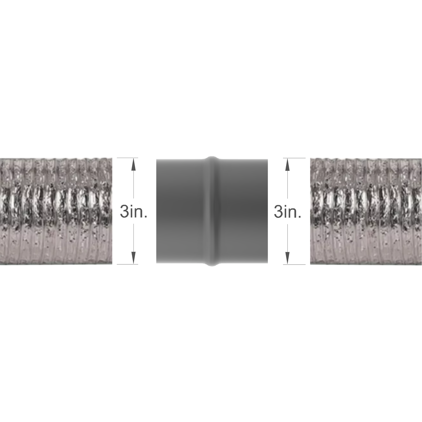 3" to 3", Same Size, Duct Hose Connecter, Connector, Coupler, Joiner, Splicer, in. inch, New,