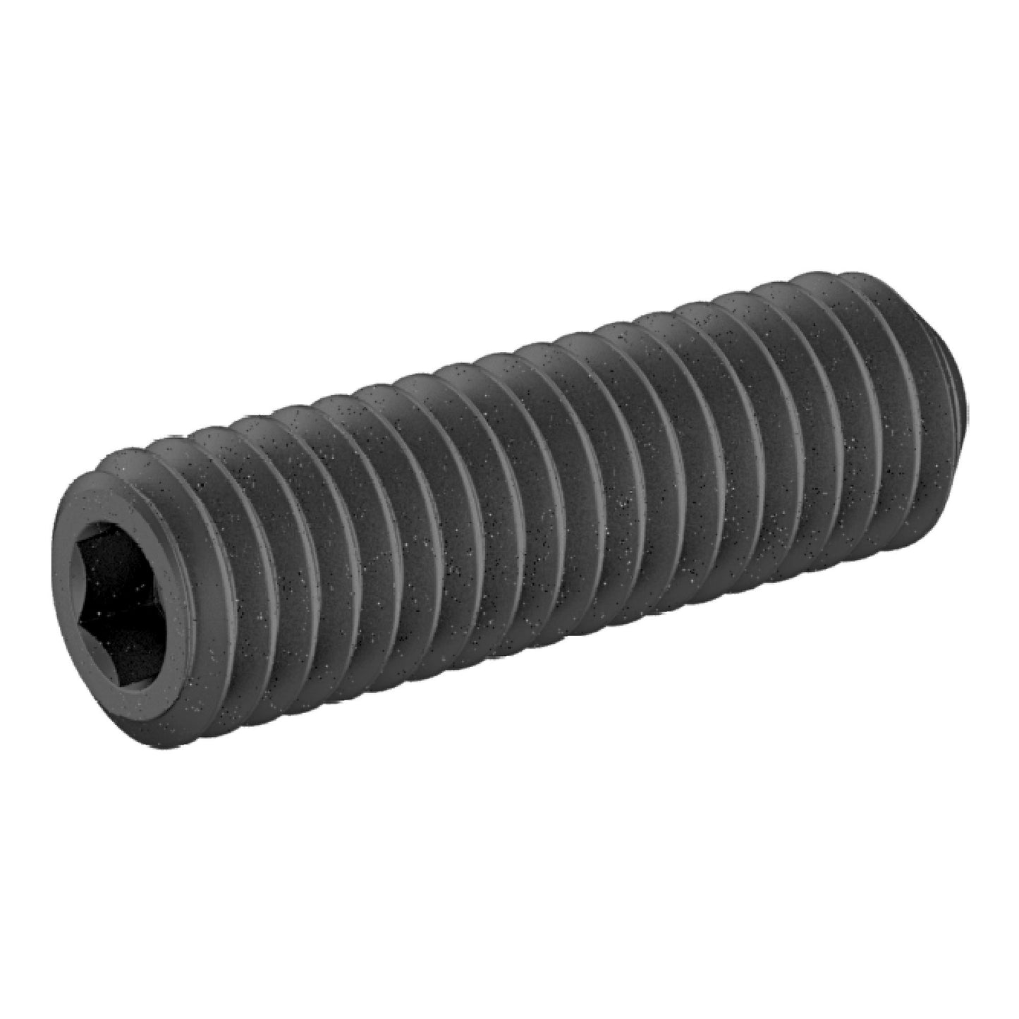 M3 x 10mm Lg (M4x0.5 Standard Thread) Socket Set Screw, Cupped Point Black Oxide Finish