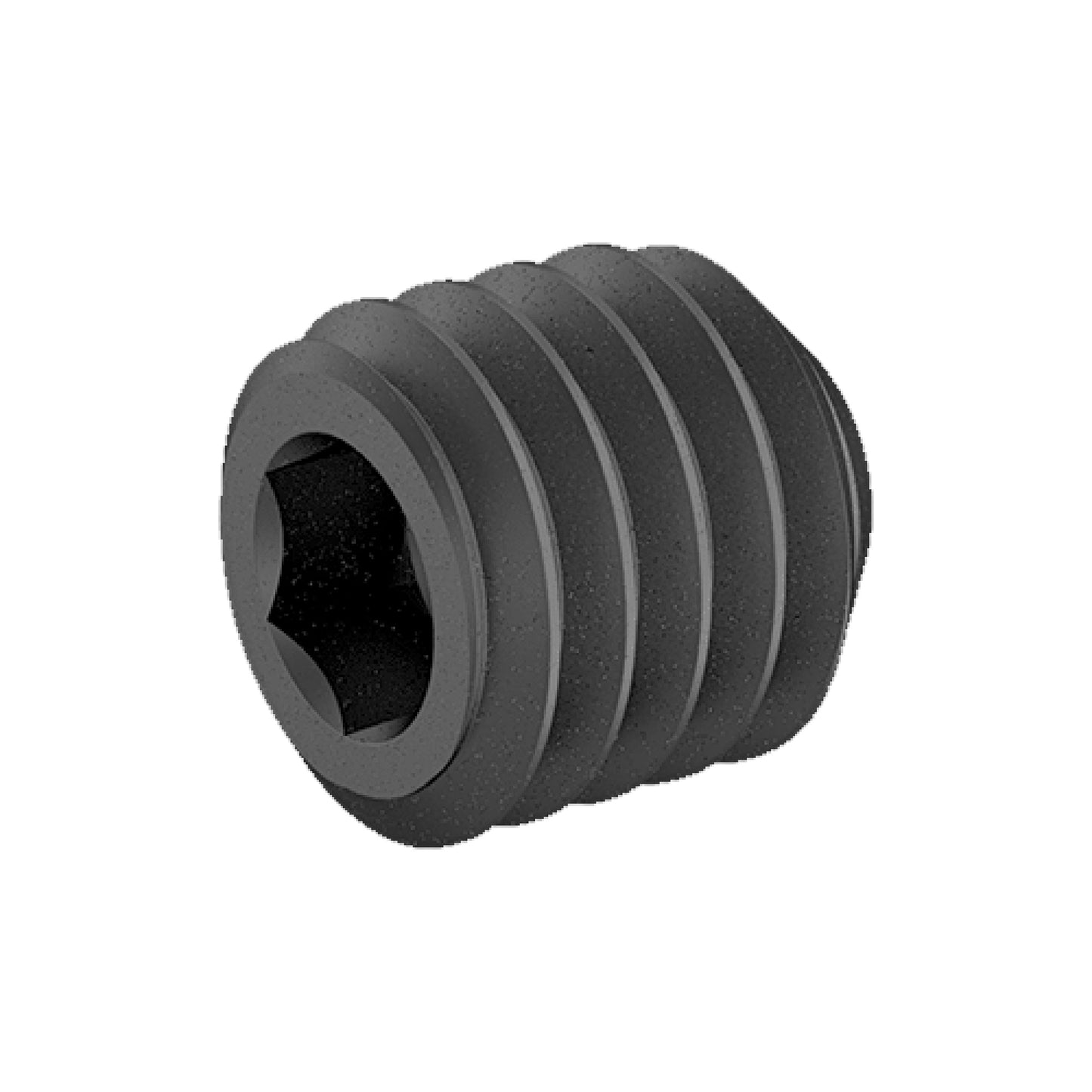 M3 x 3mm Lg (M4x0.5 Standard Thread) Socket Set Screw, Cupped Point Black Oxide Finish