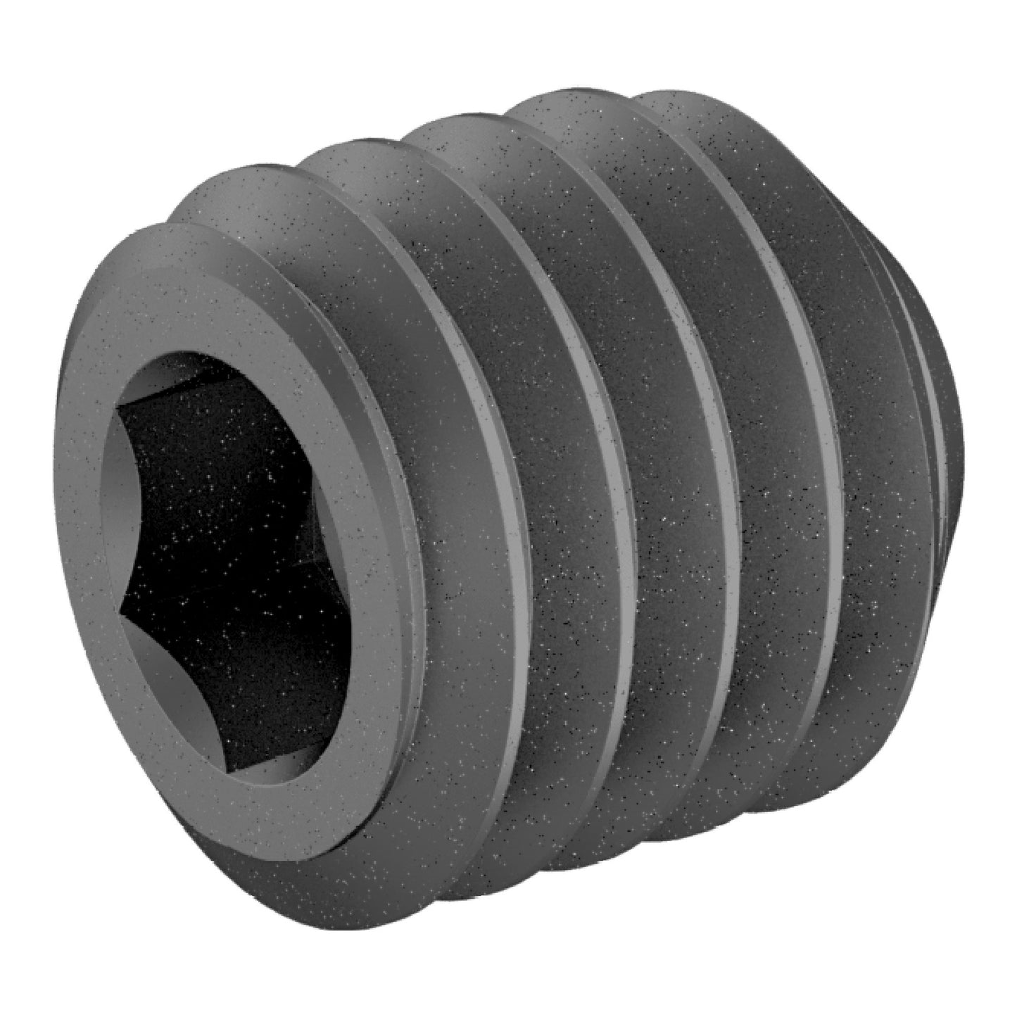 M6 x 6mm Lg (M6x1.0 Standard Thread) Socket Set Screw, Cupped Point Black Oxide Finish