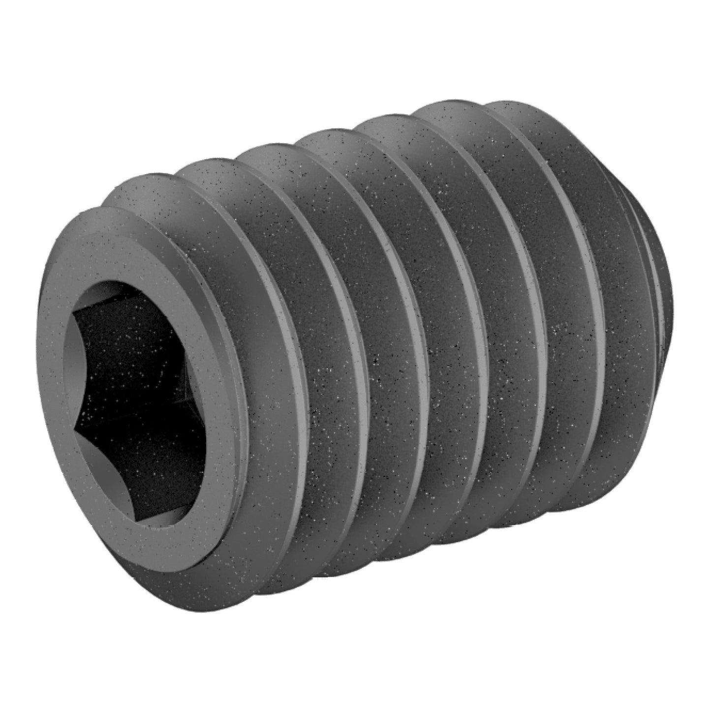 M6 x 8mm Lg (M6x1.0 Standard Thread) Socket Set Screw, Cupped Point Black Oxide Finish