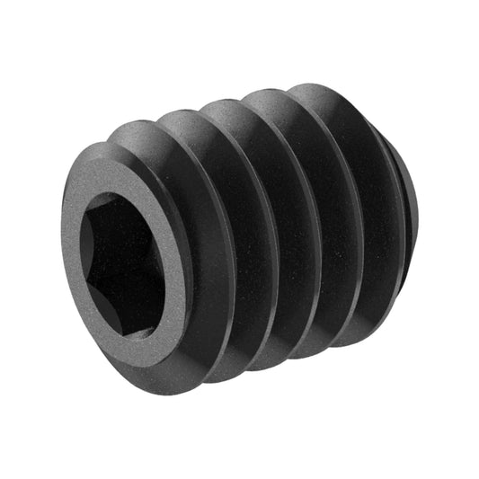 #8 x 3/16 lg, (5/32-32), Standard Thread, Socket Set Screw, Cupped Point, Black Oxide Finish