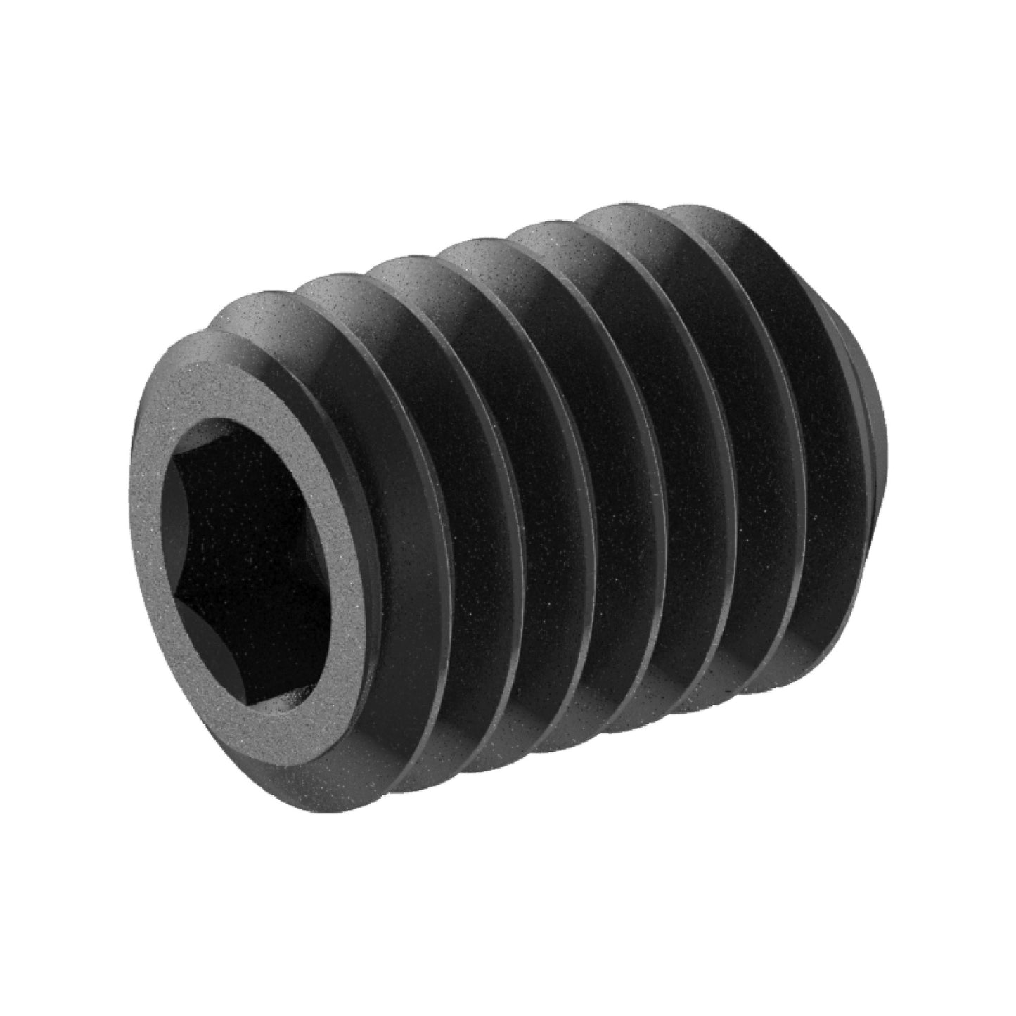 SAE 3/8-16 x 1/2 Lg, Standard Thread, Socket Set Screw, Cupped Point, Black Oxide Finish