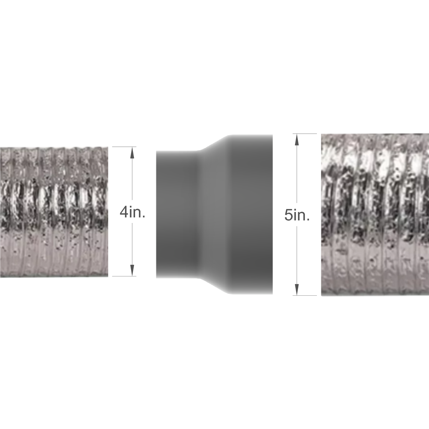 4" to 5", Duct Hose Connecter, Connector, Reducer, Expander, Adapter, in. inch, New,