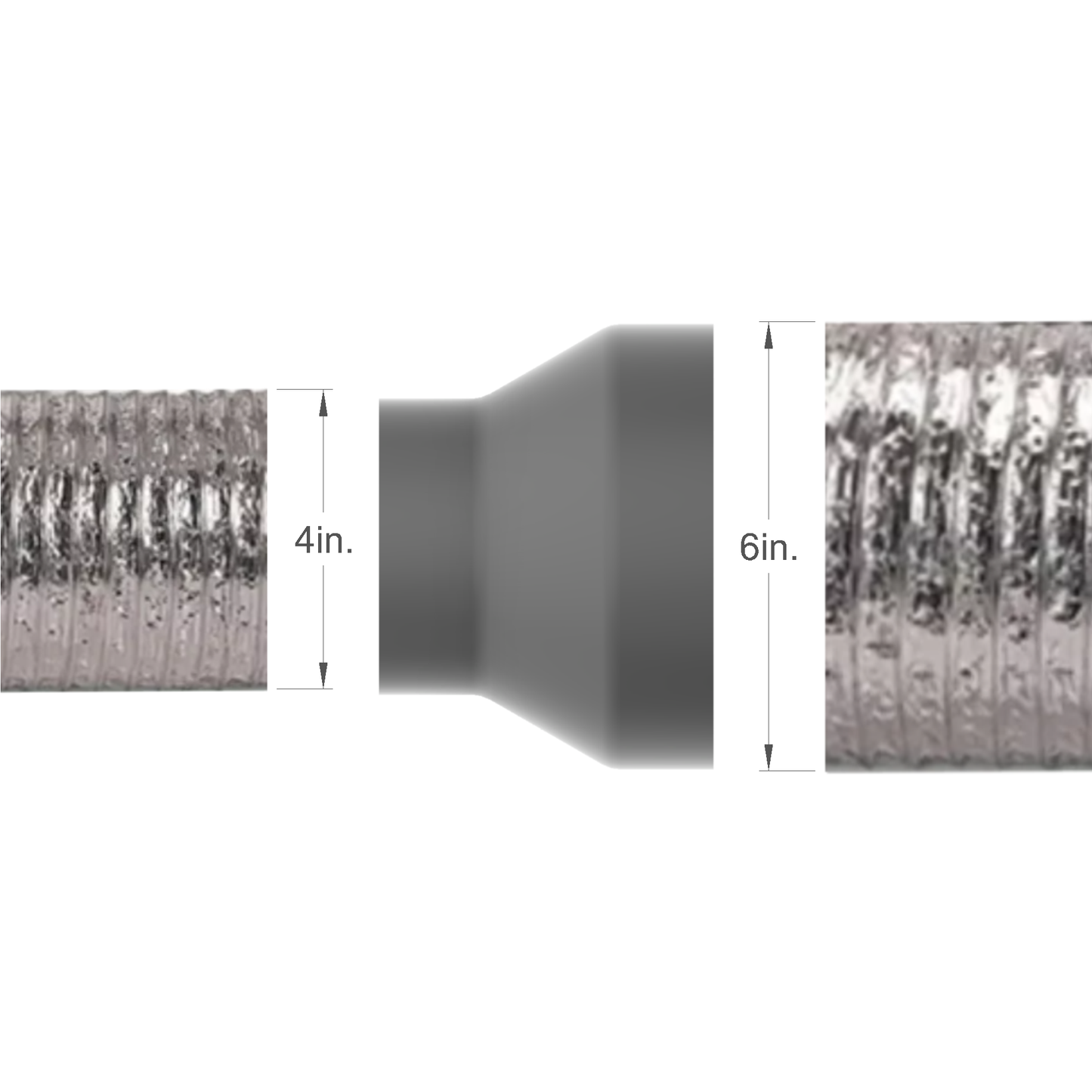 4" to 6", Duct Hose Connecter, Connector, Reducer, Expander, Adapter, in. inch, New,