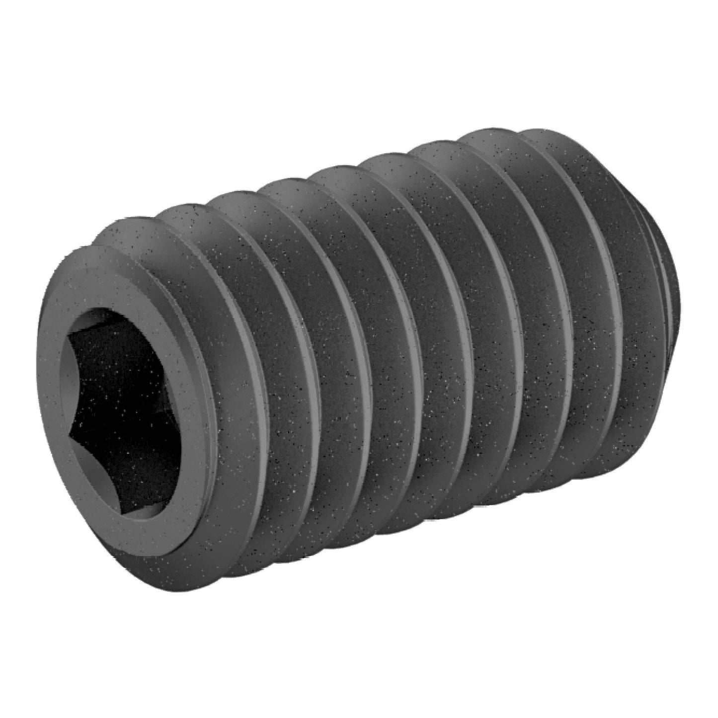 M6 x 10mm Lg (M6x1.0 Standard Thread) Socket Set Screw, Cupped Point Black Oxide Finish