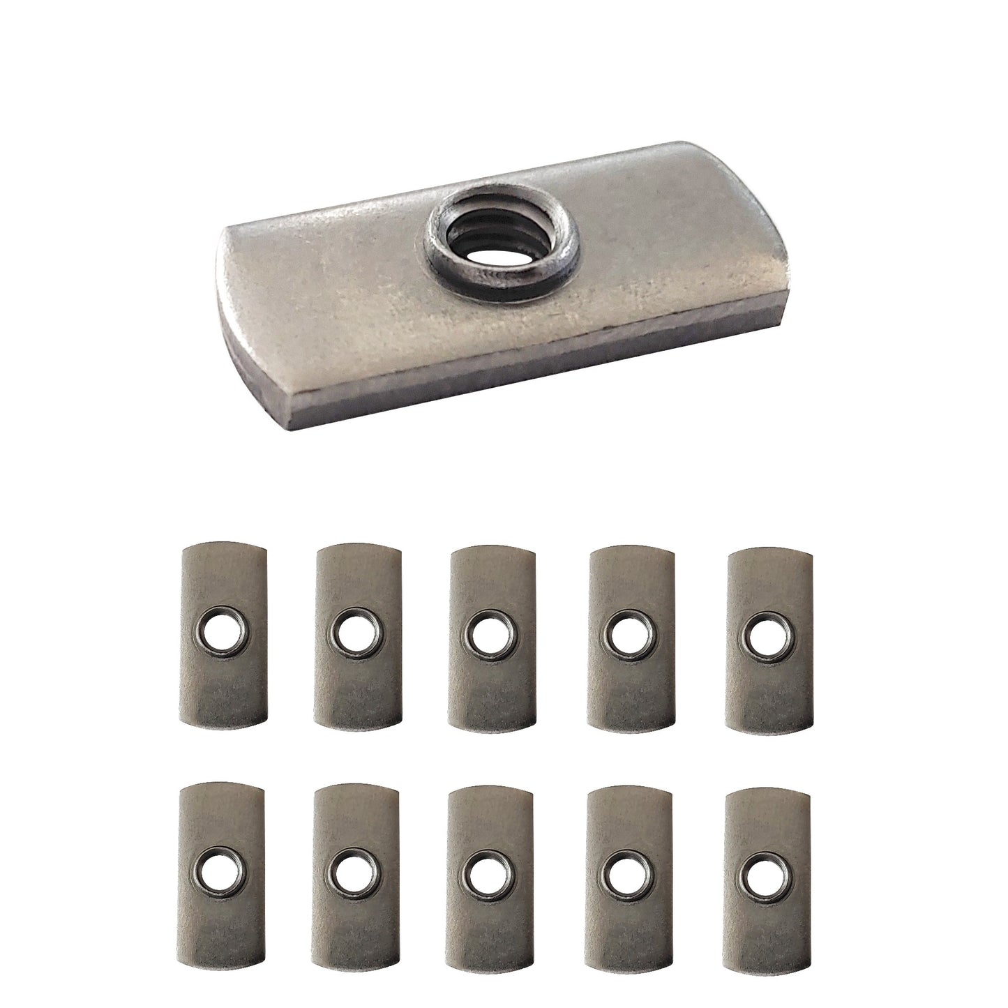 10 pc, 1/4-20 UNC Spot Weld Nut Double Tab, and, Aluminum Extrusion T-Nut