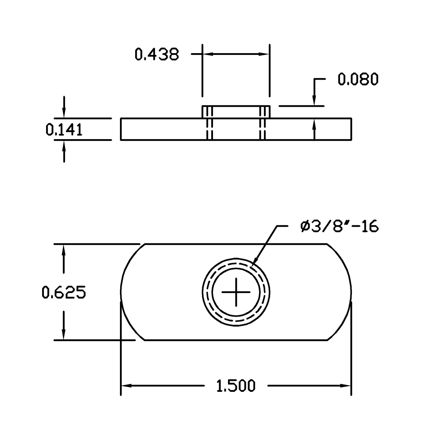 5 pc, 3/8-16 UNC Spot Weld Nut Double Tab, and, Aluminum Extrusion T-Nut