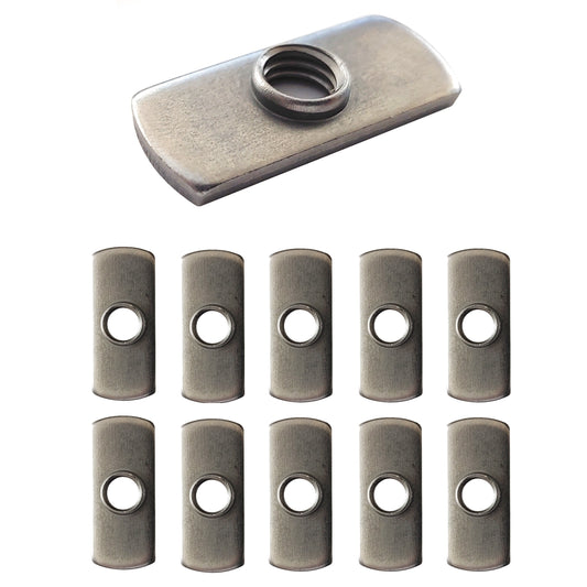 10 pc, 3/8-16 UNC Spot Weld Nut Double Tab, and, Aluminum Extrusion T-Nut